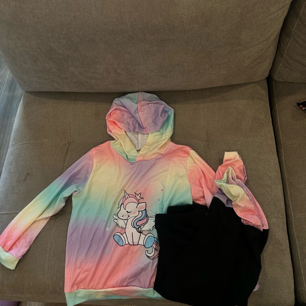 Multicolor unicorn 2 piece set